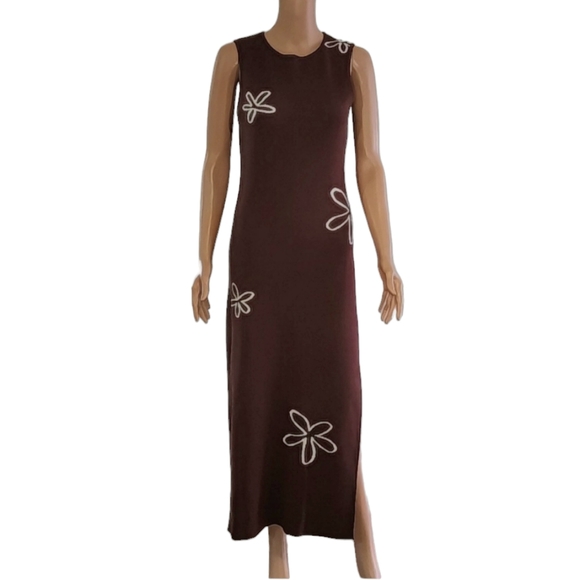 MOD REF ALIA MAXI DRESS‎ BROWN SIZE MEDIUM NWT - Picture 2 of 12